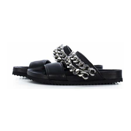 Toral, Flat Sandals With Double Chain Zwart, Dames, Maat:37 EU
