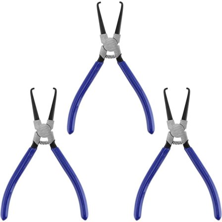 3 stk. 17,3 x 3 cm drivstoffledningsverktøy, drivstoffrørklemmetang i karbonstål, blå drivstoffledningsuttakstang, bil-drivstoffrørfjerningstang