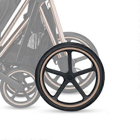 Barnevogn Hjul Kompatible Priam Tilbehør Barnevogn Helt Svart Rose Gull Hvit Sirkel Ett Foran Bak Hjul Babyvogn Deler