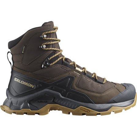 Salomon - Scarponi da trekking in pelle da uomo Quest Element Gore-tex - Delicioso / Black / Dull Gold