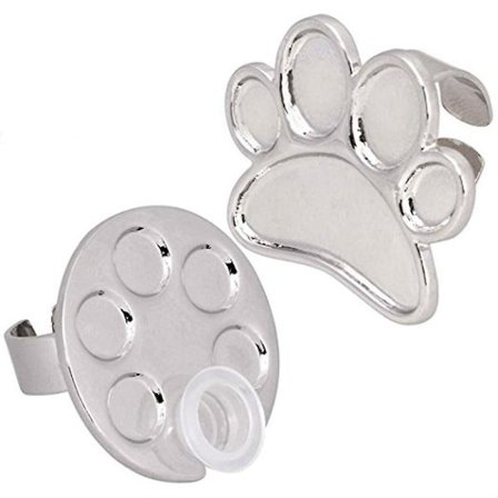 2 kpl Mini Kynsilakanpidike kynsitaiteeseen, kynsitaidepalettirenkaat, kynsipaletti sormirenkaat, hopea