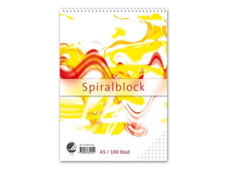 Spiralblock A5 60g 100 blad rutat - Lyreco - Kontorsmaterial - Block och anteckningsböcker - Spiralblock