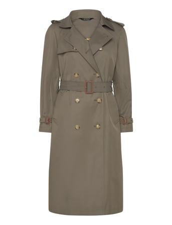 Belted Double-Breasted Trench Coat Trenchcoat Frakke Khaki Green Lauren Ralph Lauren