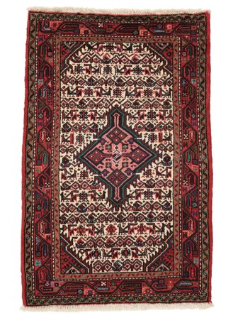Tapis Hamadan 78X123 Noir/Rouge Foncé (Laine, Perse)
