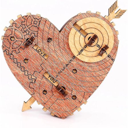 Idventure Tin Mans Hjerte - 3D-boks - Smykkeboks - Bryllupsgave - Valentinsdag - Pengeskrin for Kontanter - 3D-puslespill for Voksne - Liten Gave