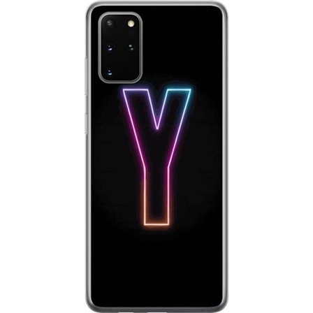 Kompatibel Mobilcover til Samsung Samsung Galaxy S20+ Minimalistisk neonbogstav Y i farveskiftende lys mod sort baggrund