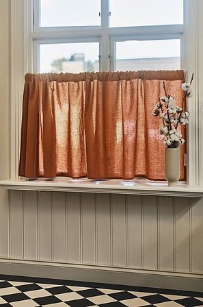 Jotex - Cafégordijn Linnen-mix Braun Braun - LINA - Koop Linnen gordijnen bij Jotex