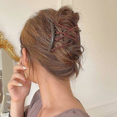 Vintage Kreativ Magisk Hårkam Elastiskt Rep Skiva Hårklämma för Kvinnor, A