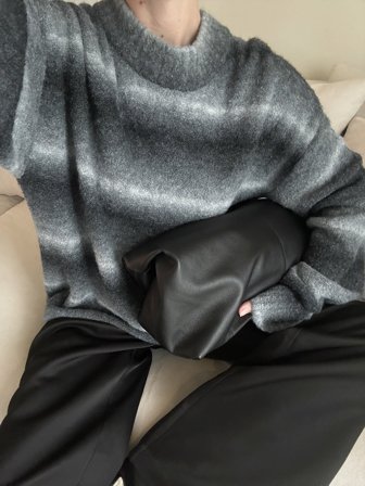 NA-KD Ombre Knitted Oversized Sweater - Strikkede trøjer - Grå - M