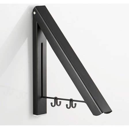 Sort aluminium altan tøjstativ uden hul - Sort