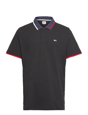 Tjm Reg Flag Neck Polo Tommy Jeans Black