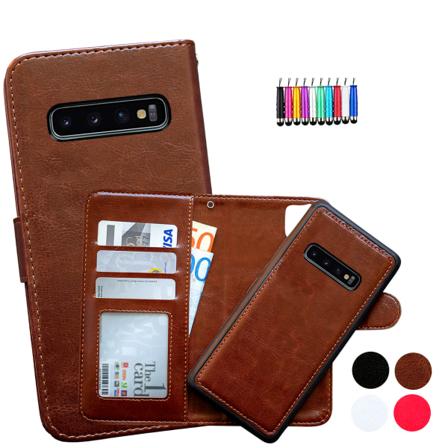 Samsung Galaxy S10 Plus - PU nahkainen lompakkokotelo Vit