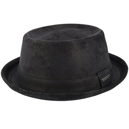 Stetson - Svart porkpie Hatt - Pig Skin Black Pork Pie @ Hatstore