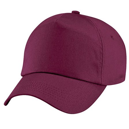 Beechfield Plain Unisex Junior Original 5 Panel Baseball Cap On