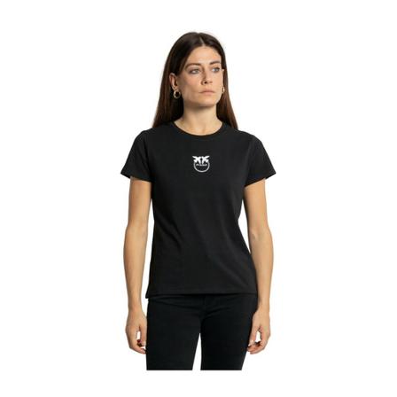 Pinko, T-Shirts Zwart, Dames, Maat:S,Katoen