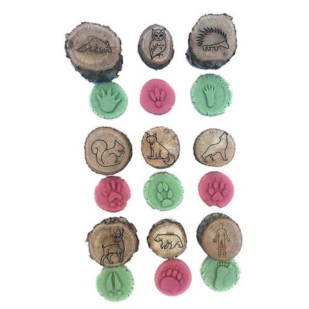 9 Pakk Treleker Dyrespor Playdoh Stempel Dyreavtrykk (FMY)