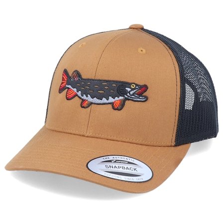 Skillfish - Marrón trucker Gorra - Pike Applique 2-Tone Caramel/Black Trucker @ Hatstore