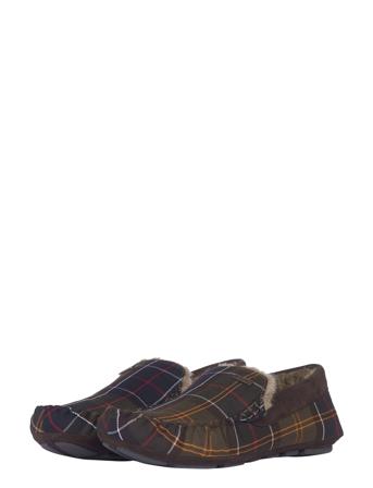 Barbour Monty Designers Slippers Khaki Green Barbour