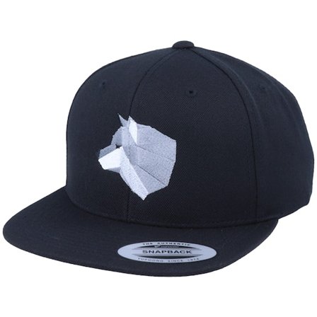 Origami - Sort snapback Kasket - Grey Paper Wolf Black Snapback @ Hatstore