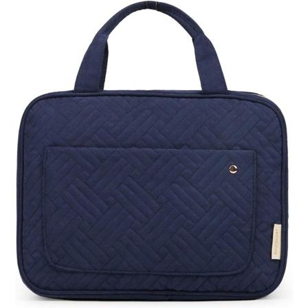 BAGSMART Toilettinen matkakassi, suuri riippuva pesukassi, naisten kosmetiikkakassi täysikokoisille astioille (Suuri - Tummansininen) L L