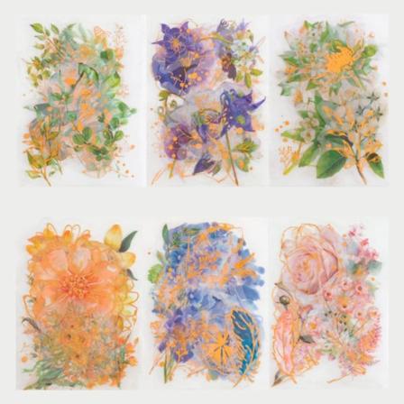 Pressade blomsterklistermärken set (180 st) torkade blommor hartsklistermärken