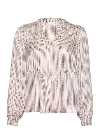 Blouse With Smock Pitkähihainen Pusero Paita Beige Coster Copenhagen
