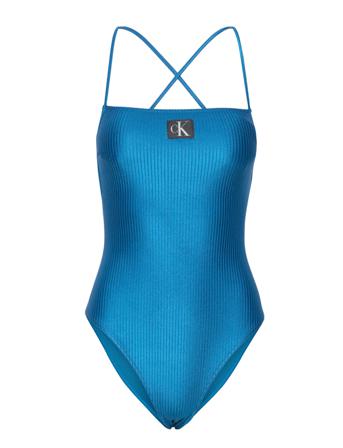 Square Neck Piece Badedrakt Badetøy Blå Calvin Klein