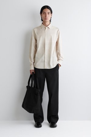 COS Men's Camicia In Cotone Con Motivo A Quadri in Beige