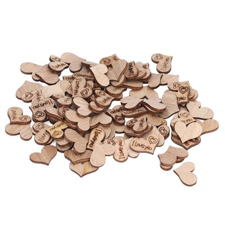 200 kpl puisia sydämiä 16x22mm Ympäristöystävällisiä myrkyttömiä DIY-askartelulahjoja
