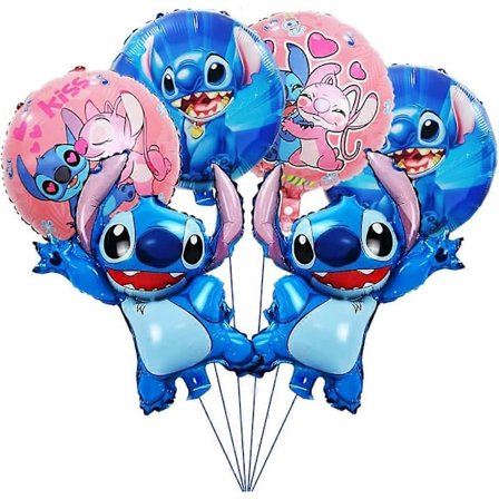 Lilo og Stitch Party Ballonger Stitch Party Aluminium Film Ballonger drakt Stitch Bursdagsfest Dekorasjoner (6 stk)