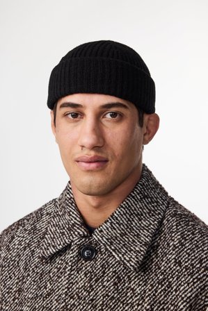 NN.07 Sailor Mütze Herren Schwarz Wollmix