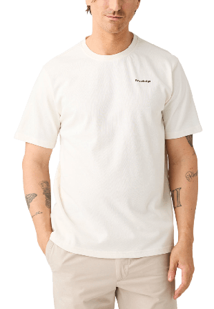 Knowledge Cotton Apparel Back print t-shirt T-shirts Herr Beige XL