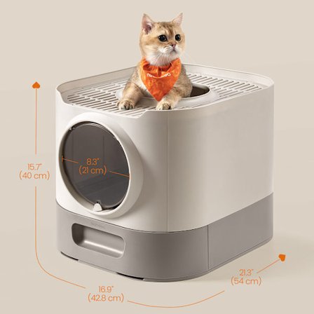 Lukket kattebakke i ekstra stor størrelse med udtræksbakke