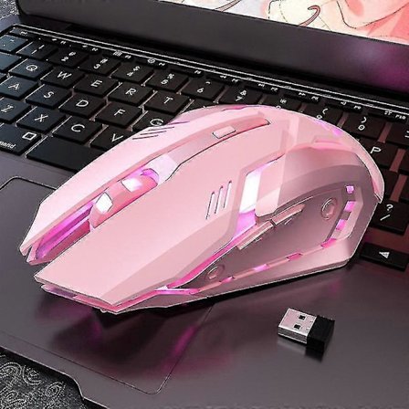 1 Pcs Bluetooth Wireless Mouse Cute Pink Silent Gaming Rechargeable Mouse