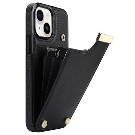 iPhone 15 Case with card holder - Black
