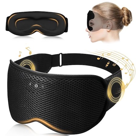 3D Kontur Sömnmask med Bluetooth Hörlurar med Ultratunna Stereohögtalare