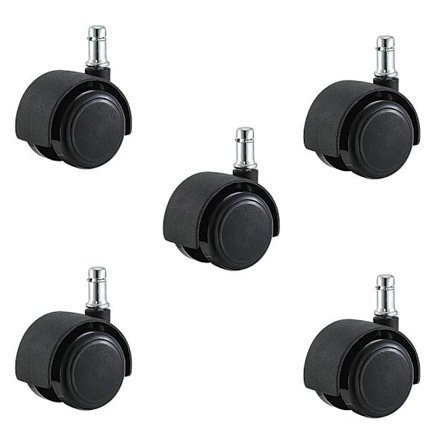 /EA/Kontorstol Hjul - Ruller - Rullelejer - Sæt med 5 - Sort