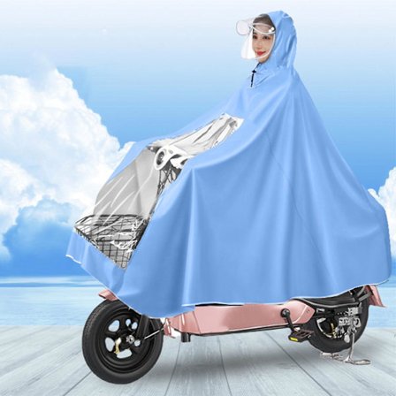 Elektrisk Motorcykel Regnkappa XXXL Helkropp Vattentät för Moped Cykel Cykling Himmelsblå