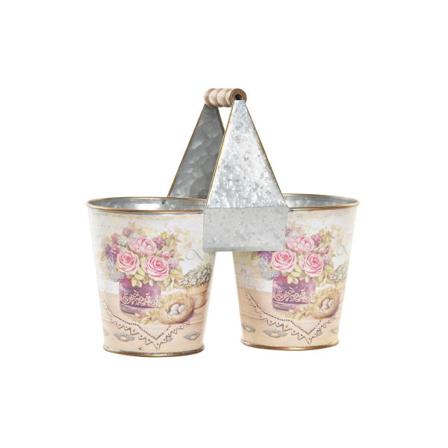 Kruka Dkd Home Decor Rosa Metall Shabby Chic (24 X 12 X 23 Cm)