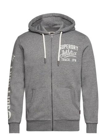 Athletic Coll Graphic Ziphood Hettegenser Genser Grå Superdry*Betinget Tilbud