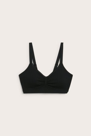 Kappahl | Stanik bezszwowy z koronkowymi detalami | Czarne