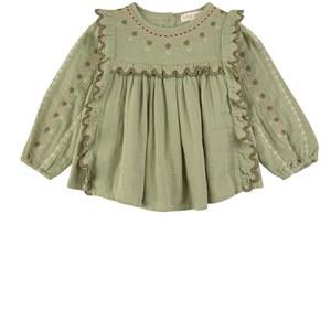 Kids - Louise Misha Khaki Sybil Blouse 24 Months - Tops - 24 months - Green