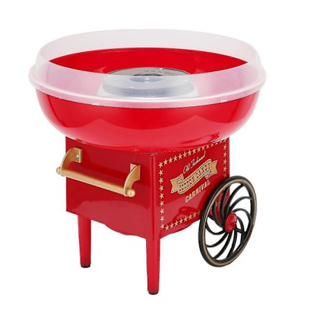 Elektrisk sukkerspinnmaskin i vintage vognstil, sukkerspinnverktøy for bursdagsfest 220V