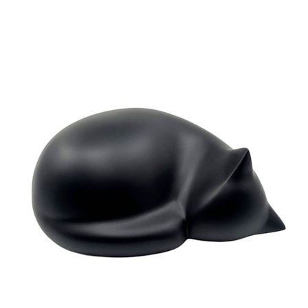 Sort polyresin kattedekoration, 25x20x12 cm