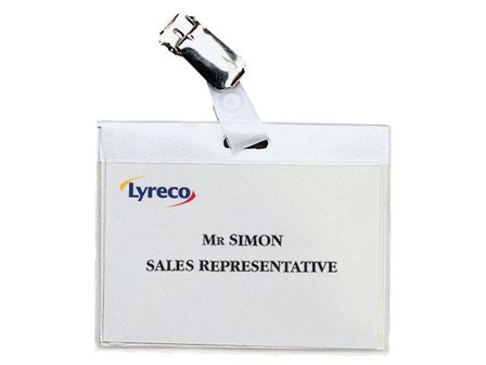 Lyreco Namnskylt m.klämma 60x90mm 30/fp - Lyreco - Kontorsmöbler och inredning - Namnskyltar och korthållare - Namnbrickor