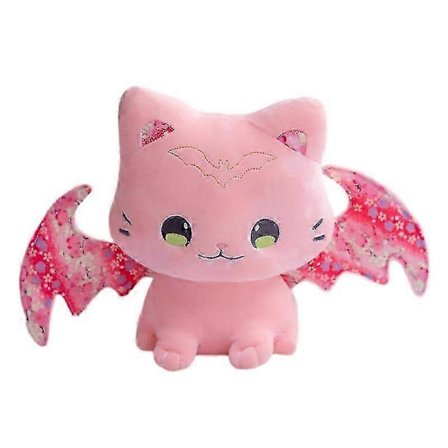 Sakura Flaggermus Katt Dukke Jentete Hjerte Vinget Katt Plysj Leketøy Lykkekatt Klutedukke Bursdagsdukke_Kvalitetsgaver