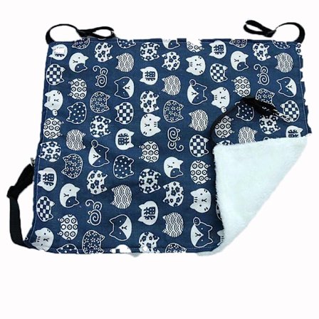 Lemmikkieläinten huonekalut, kankaasta ja sametista valmistettu riippuva kissakeinu, talvi-tyyli, tummansininen, tuulen kissan S