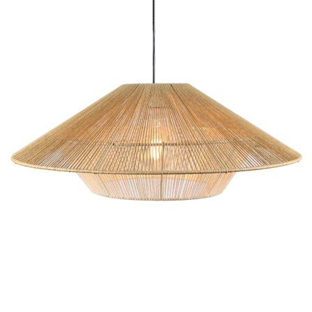 Riippuvalaisin, metallirunko, luonnonvalkoinen köysi, 50x50x19cm