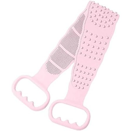 Rosa Silikon Badkroppsbørste, Dusjmassasje/Eksfolierende Ryggskrubb for Dusj/Ryggkløer/Dyp Rengjøring av Kroppen (Rosa)