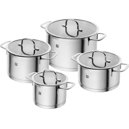 Zwilling TrueFlow True Flow grytset 4 delar + 4 lock, rostfritt stål | Matlagning > Kokkärl & Stekpannor > Grytset & Kastrullset | Bagaren och Kocken